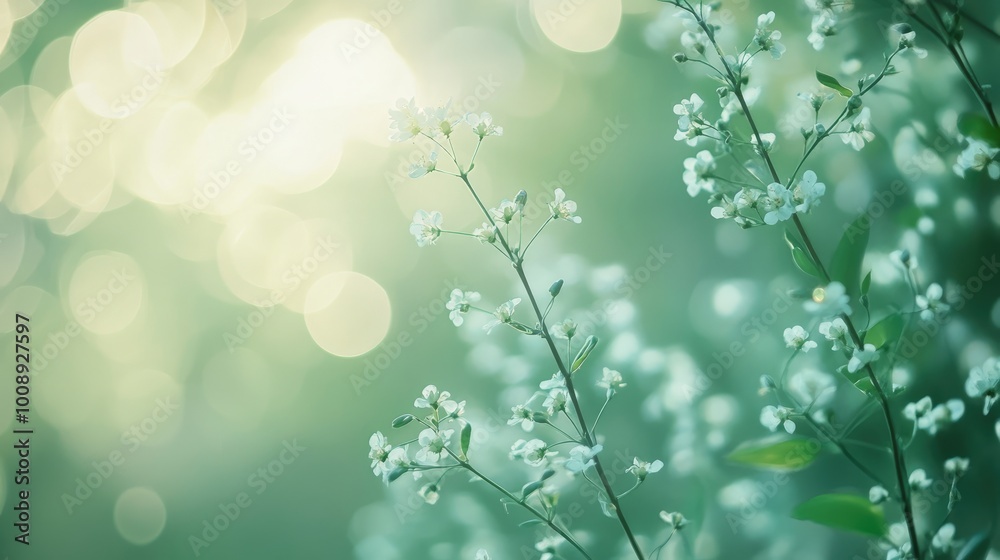 Pale green background with soft bokeh effects, adding a touch of softness and elegance Pale green background with soft bokeh effects, adding a touch of softness and elegance
