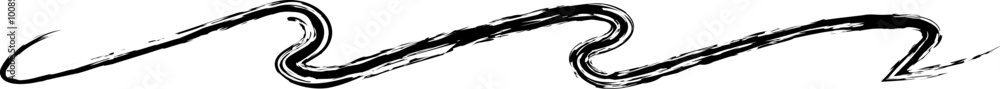 Obraz premium Chalk line and squiggle, hand drawn doodle underlines thick line border, swoosh. Textured sketchy crayon brush scribble or wavy stroke.