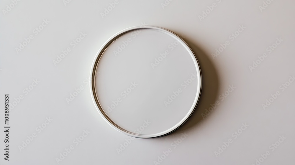 Blank badge on a white surface, perfect for personalization or branding with ample copy space. Blank badge on a white surface, perfect for personalization or branding with ample copy space.