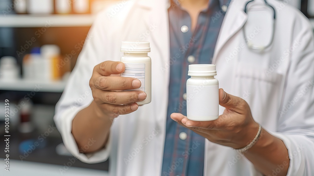 Person holding small empty pill bottle with hopeful expression, symbolizing placebo effect and emotional response to medical treatment.