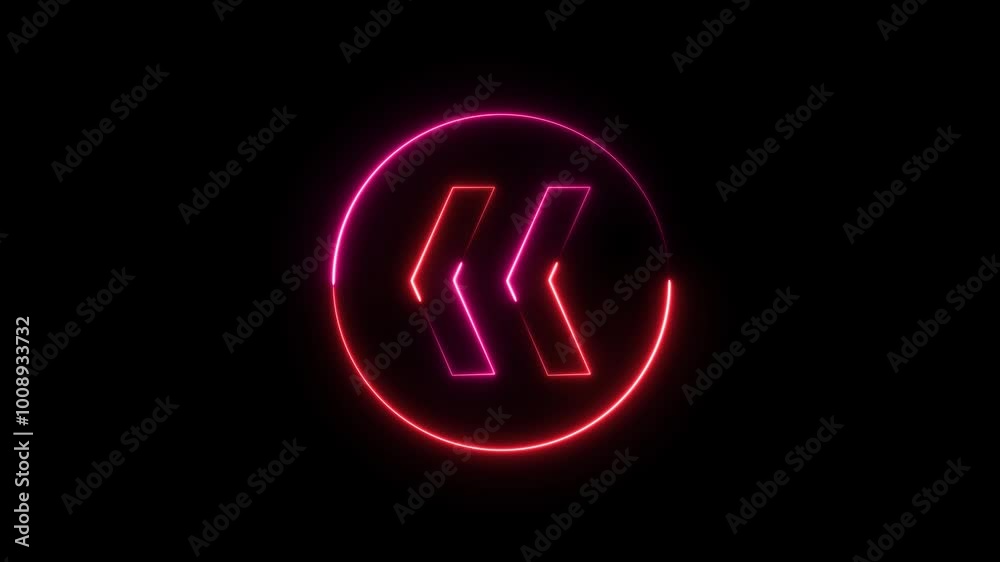 Glowing neon arrow animation. Glowing neon arrow animation.