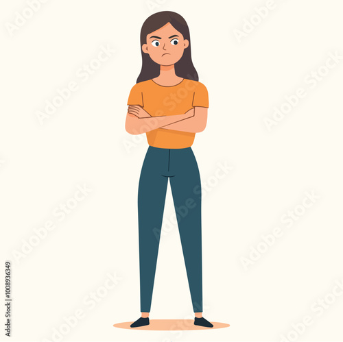 Sad depression woman feeling sorry mental health diseases disorder Flat illustration