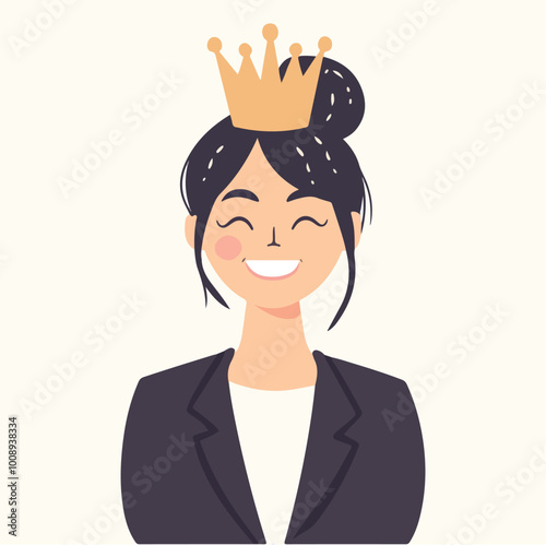 Queen man design cartoon Flat illustration