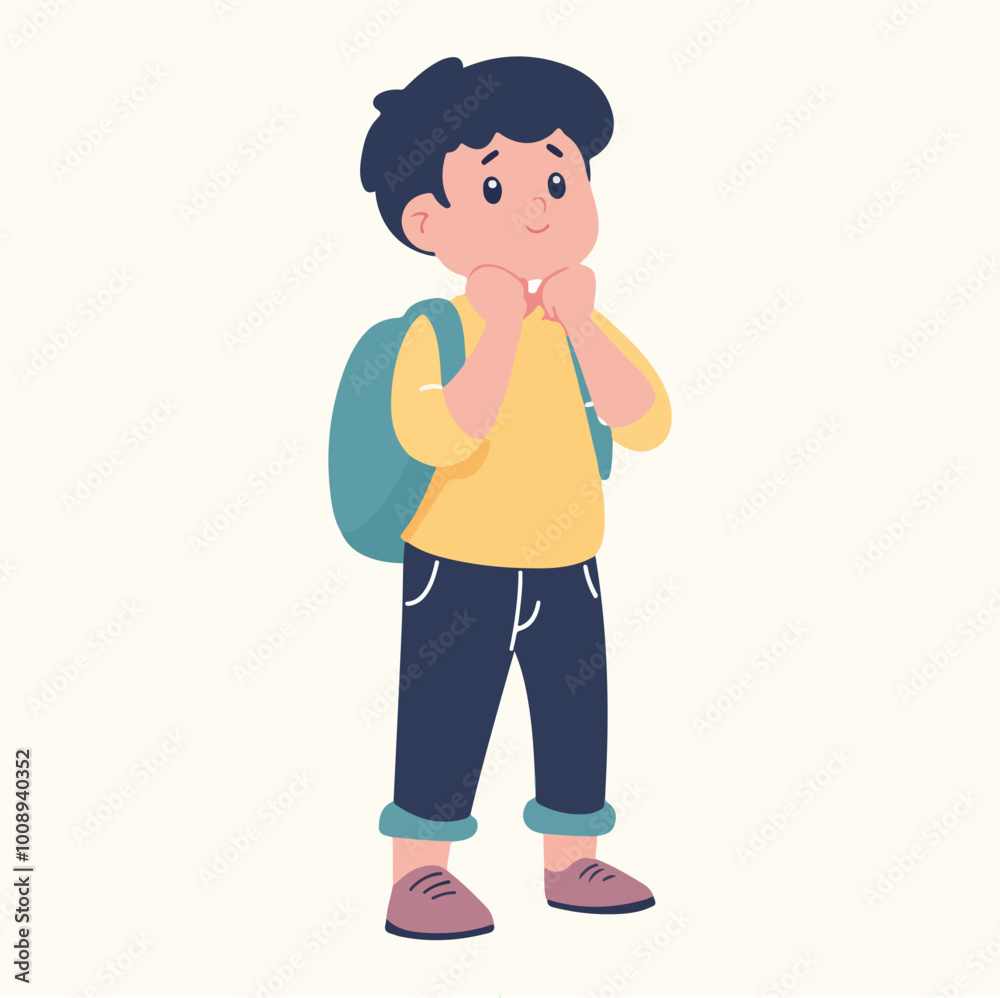 Free vector thoughtful boy contemplating Free vector thoughtful boy contemplating