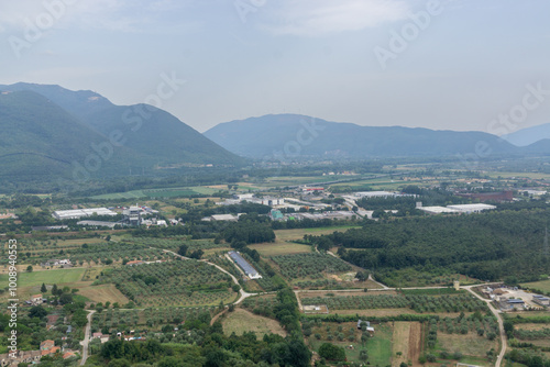 Wide view of the Venafro valley in Molise, Italy