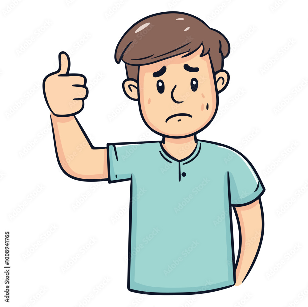 Cute boy giving thumbs up cartoon vector illustration Cute boy giving thumbs up cartoon vector illustration