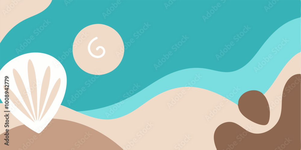 Abstract coastal design with a soft color palette and organic forms. Perfect for creating a calming and relaxing atmosphere in your home decor or social media. Abstract coastal design with a soft color palette and organic forms. Perfect for creating a calming and relaxing atmosphere in your home decor or social media.