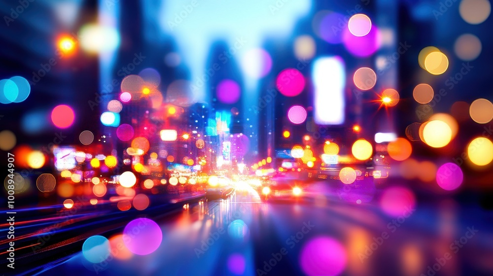 Vibrant Abstract City Lights in Motion Vibrant Abstract City Lights in Motion