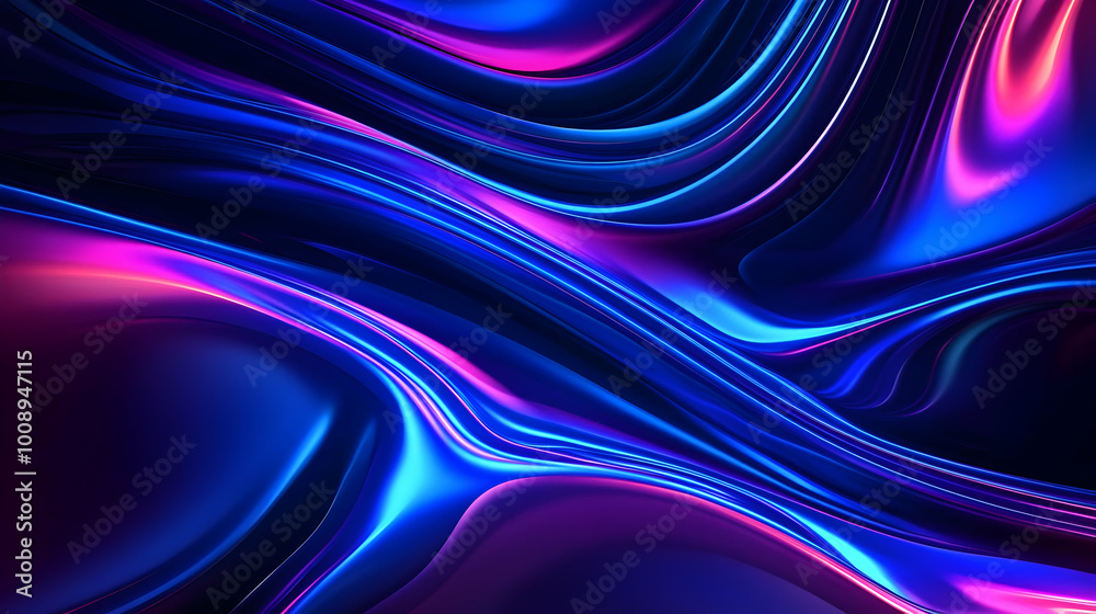 Fototapeta premium Abstract Wavy Lines in Blue and Purple Background