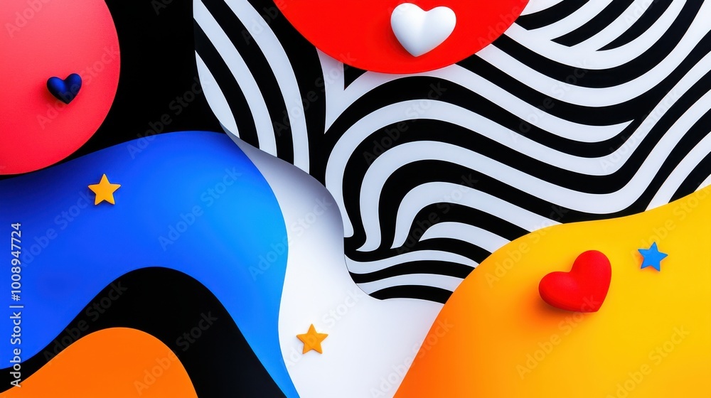 Bright Whimsical 3D Shapes in Vibrant Colors Bright Whimsical 3D Shapes in Vibrant Colors