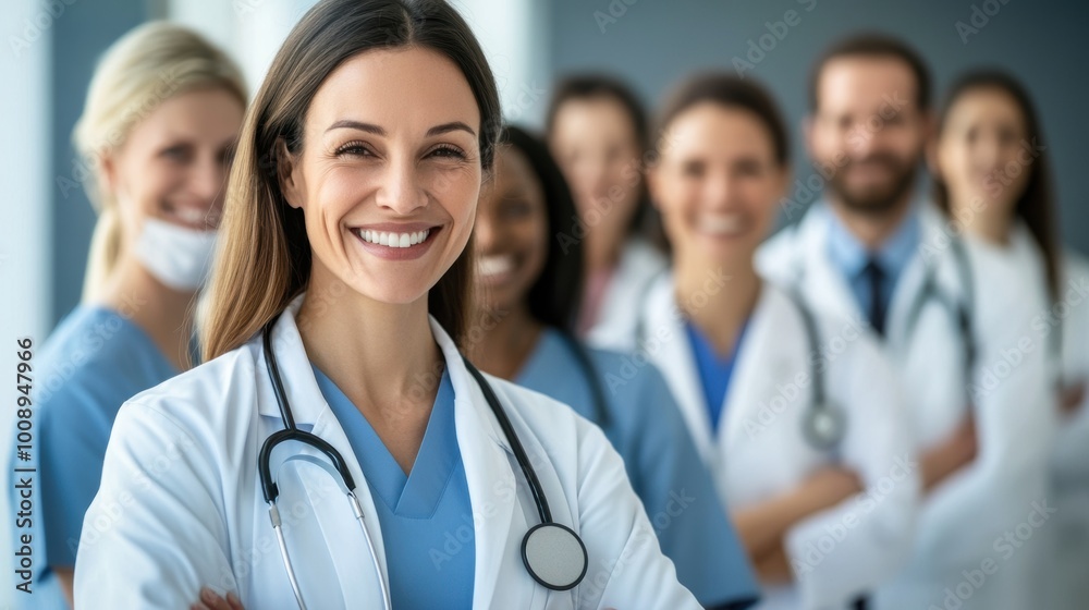 Healthcare team standing confidently at the hospital Healthcare team standing confidently at the hospital