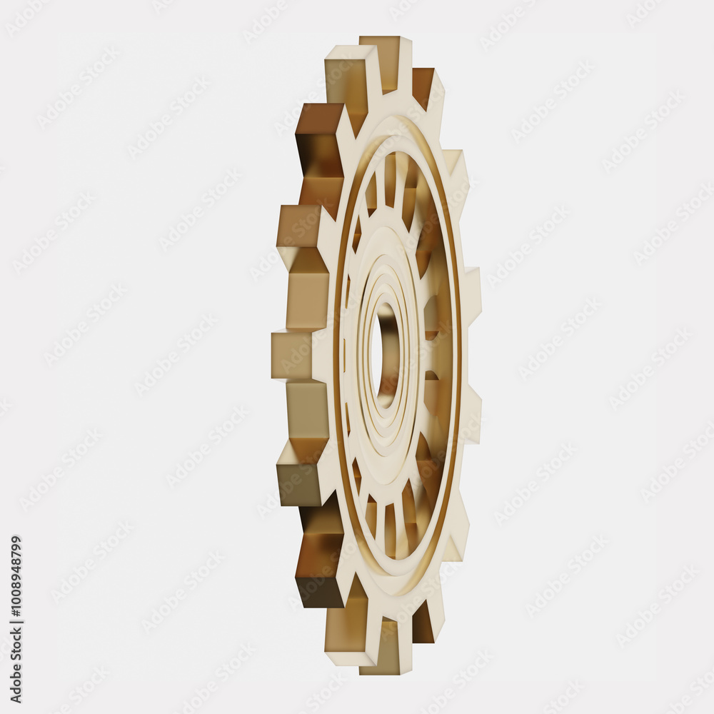 Fototapeta premium Cog wheel on white background