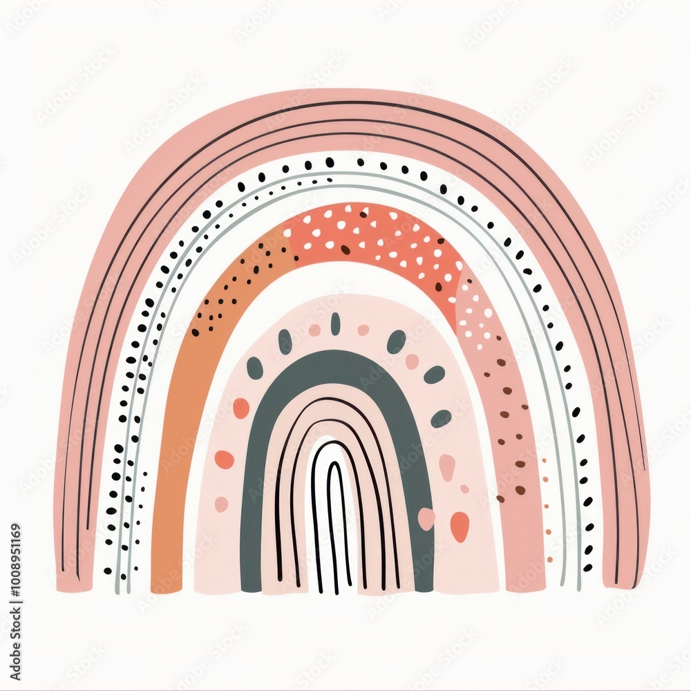 Whimsical pastel rainbow illustration Whimsical pastel rainbow illustration