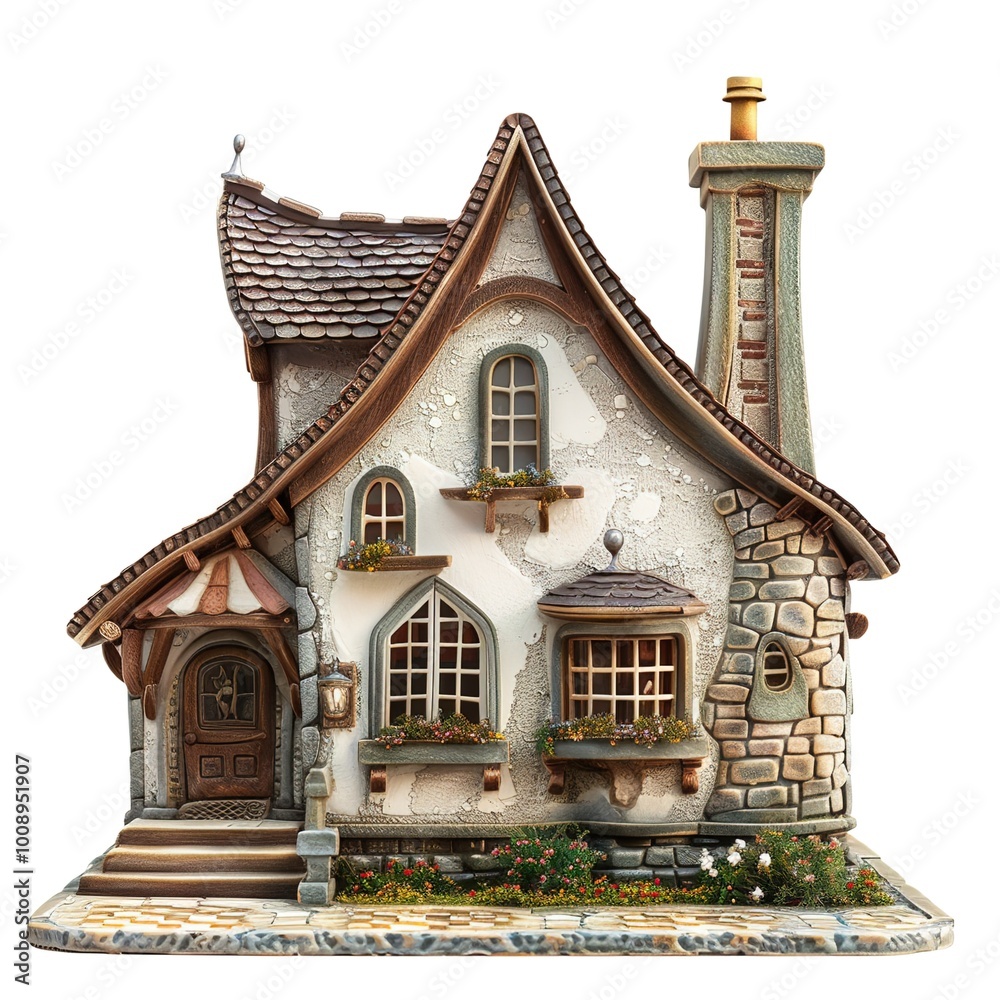 Fototapeta premium PNG Beautiful house architecture building cottage
