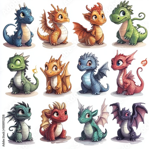 set of cartoon monsters. photo