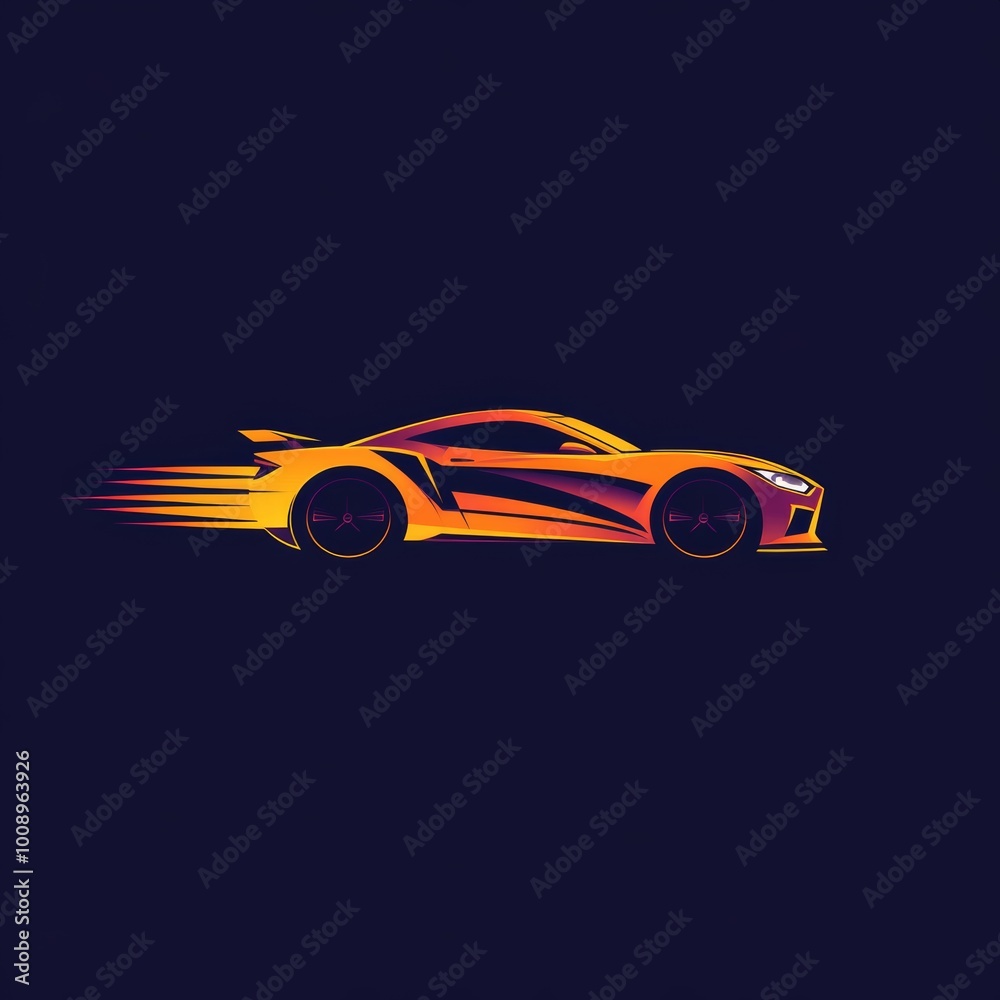 Fototapeta premium Fast Car Side View Abstract Gradient Logo Design