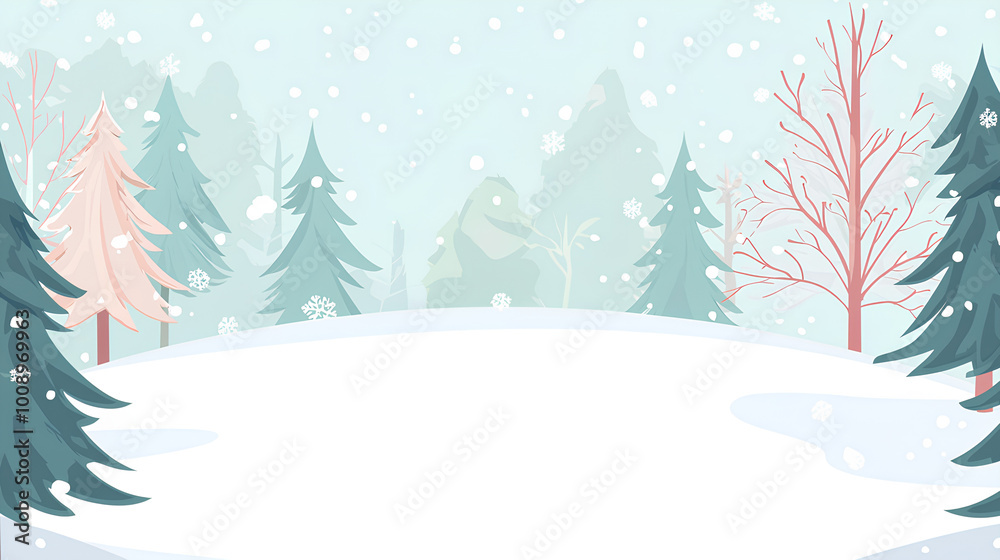 Obraz premium Winter scene with snow and trees