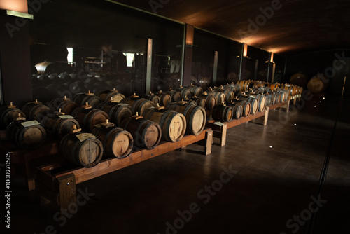 Balsamic vinegar barrels where the vinegar waits to be aged.