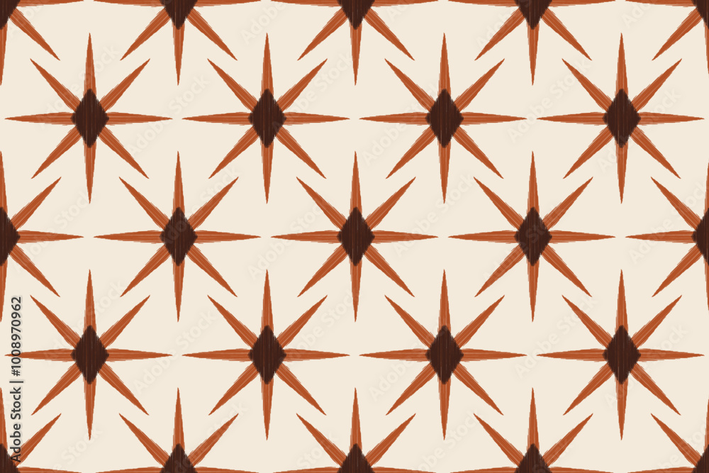 Ethnic Traditional ikat motif fabric pattern geometric style.Ikat embroidery Ethnic oriental pattern cream background wallpaper. Abstract,vector,illustration.Texture,frame,decoration. Ethnic Traditional ikat motif fabric pattern geometric style.Ikat embroidery Ethnic oriental pattern cream background wallpaper. Abstract,vector,illustration.Texture,frame,decoration.