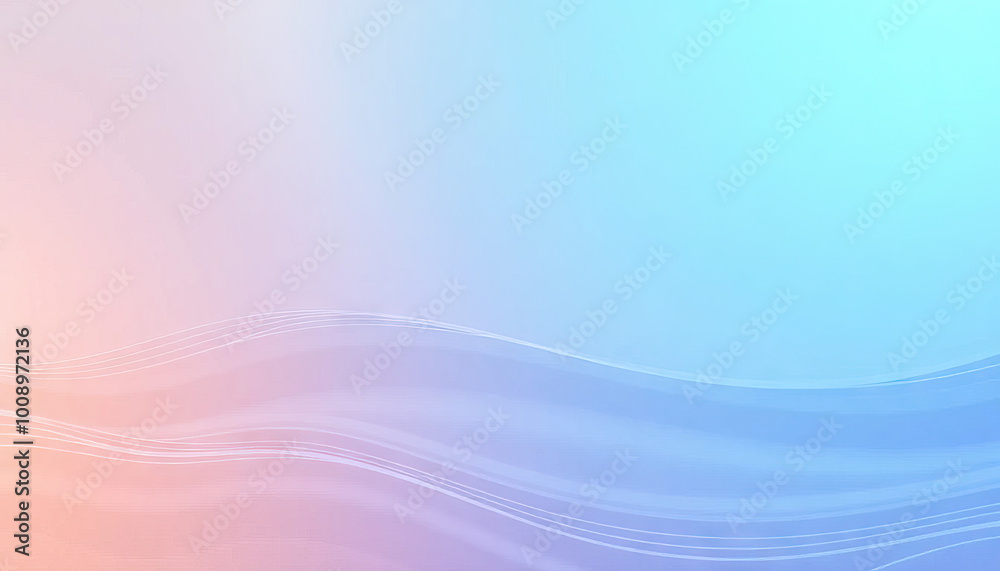 Fototapeta premium A calming ocean-inspired gradient background blending cool shades of teal, turquoise, and seafoam green, with wavy lines resembling water movement.