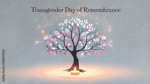 Candlelit vigil scene honoring Transgender Day of Remembrance photo