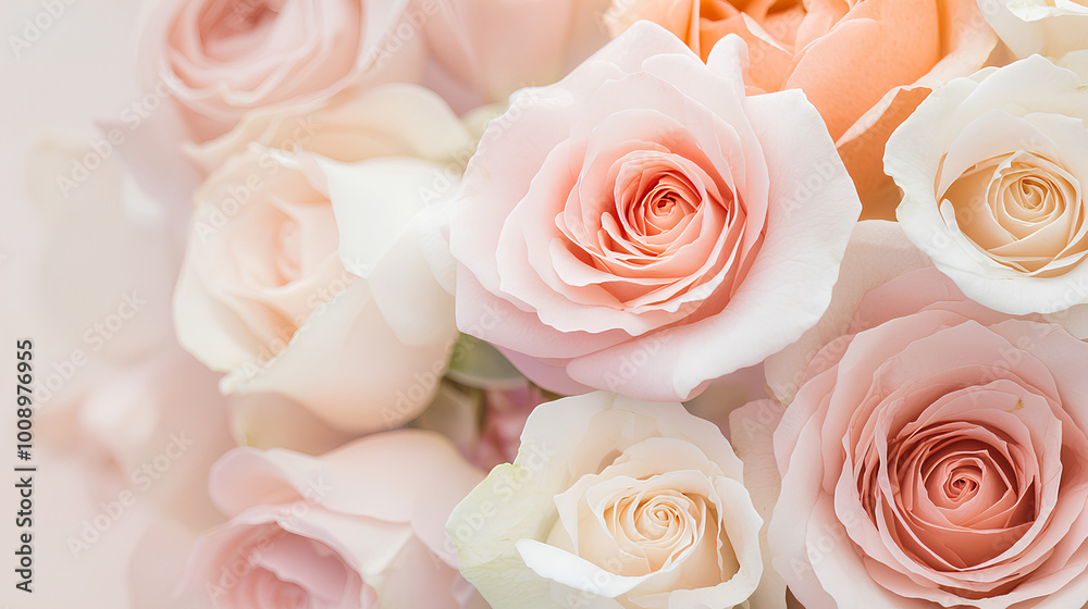 Bouquet of pink and white roses Bouquet of pink and white roses