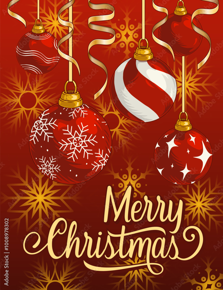 Naklejka premium Merry Christmas detailed sticker colorful