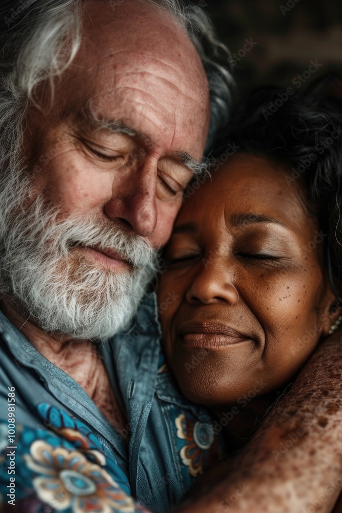 Man and woman embracing in a warm moment Man and woman embracing in a warm moment