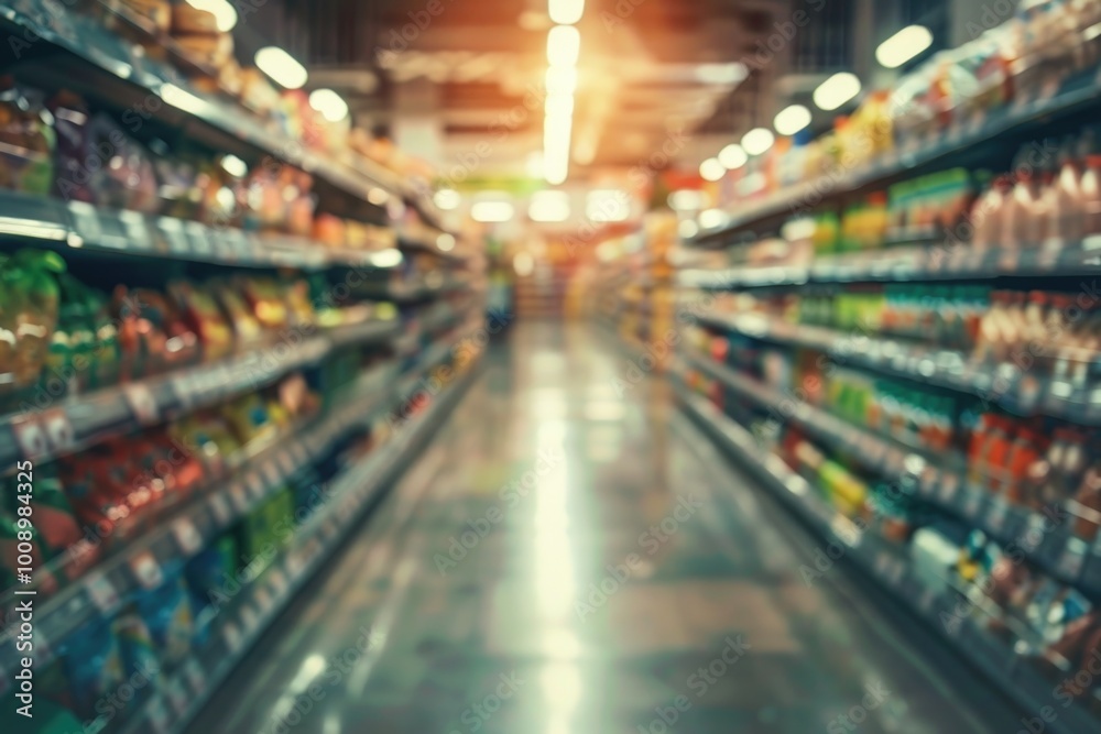 Aisles full of food, great for editorial or commercial use