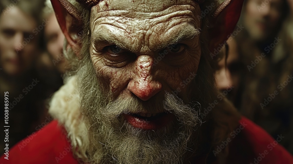 Evil Santa Claus with Blood on Face Evil Santa Claus with Blood on Face