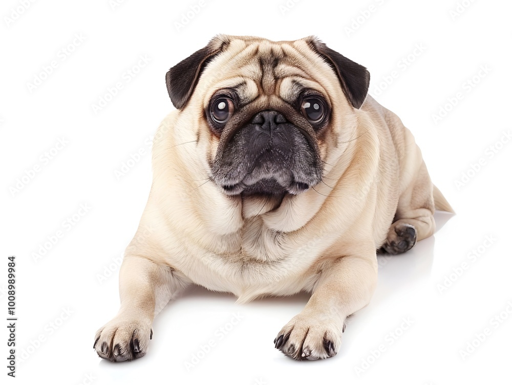 Rotund and Wrinkly Pug Dog with Slightly Tilted Head Looks Irresistibly Cute and Squishy Rotund and Wrinkly Pug Dog with Slightly Tilted Head Looks Irresistibly Cute and Squishy