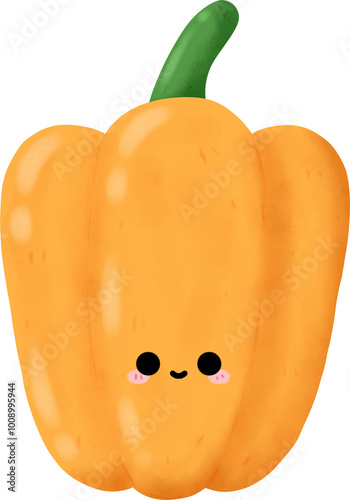 Yellow Paprika Character Illustration