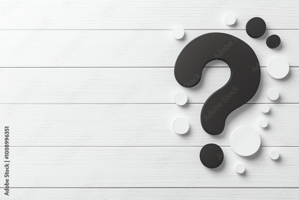 Bold minimal question mark symbol in dark gray, placed on a smooth monochrome background Bold minimal question mark symbol in dark gray, placed on a smooth monochrome background