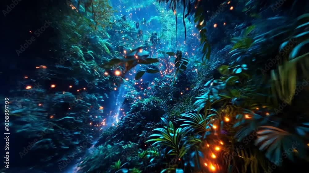 Ethereal Glowing Flora in Turquoise Dreamscape Ethereal Glowing Flora in Turquoise Dreamscape