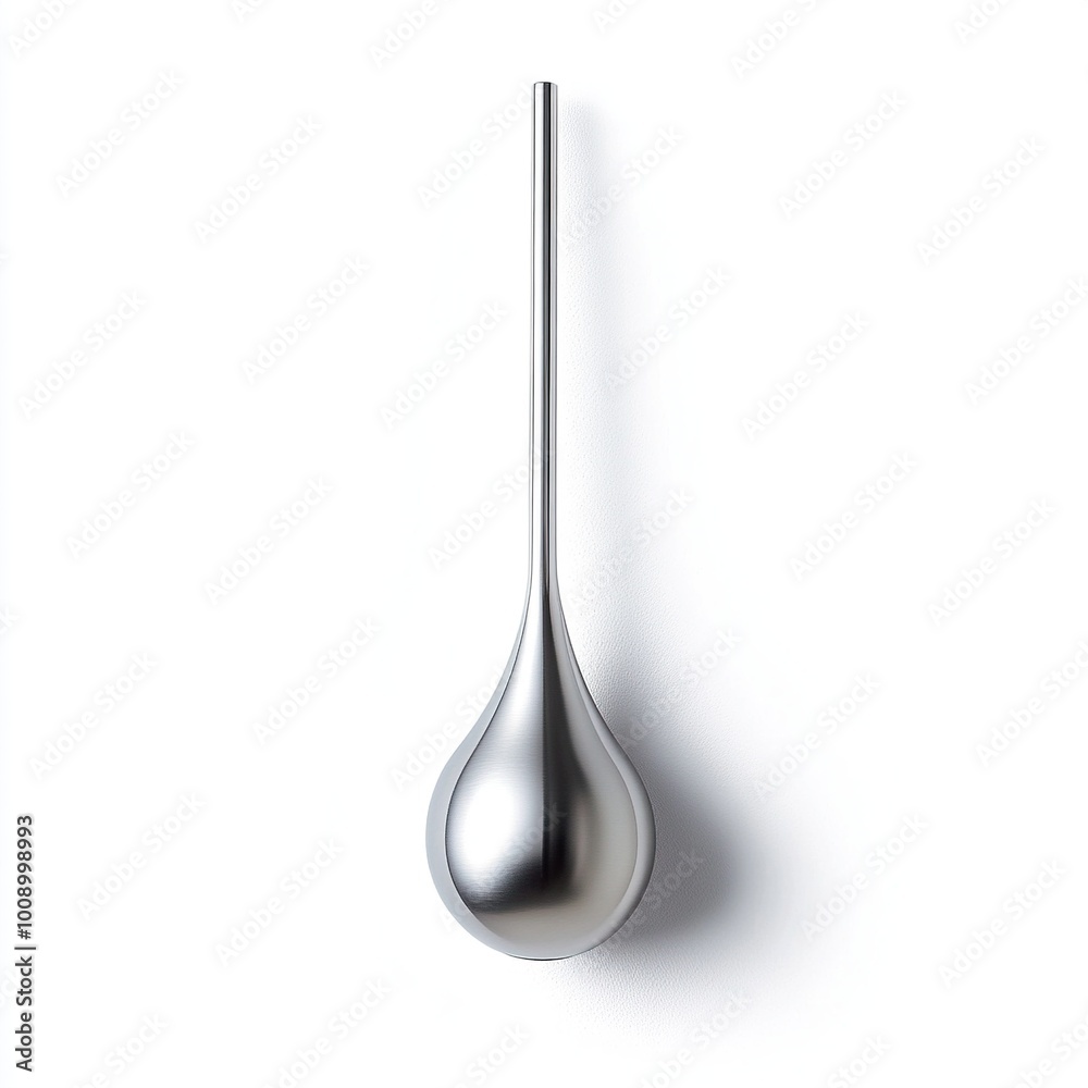 A sleek, metallic dropper used for precise liquid measurement or dispensing. A sleek, metallic dropper used for precise liquid measurement or dispensing.