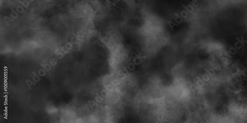 Abstract smoke misty fog on isolated black background, Abstract black and gray grunge texture. Distressed grey grunge seamless texture. Smooth smoke, fog abstract steam background. Clouds backdrop