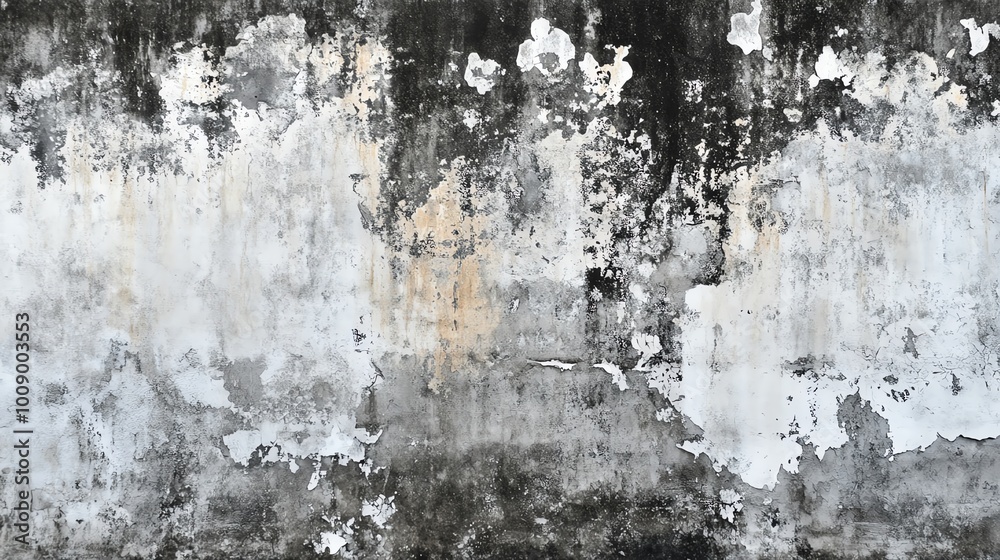 A textured wall with peeling paint and mottled gray tones, perfect for backgrounds and abstract designs. A textured wall with peeling paint and mottled gray tones, perfect for backgrounds and abstract designs.