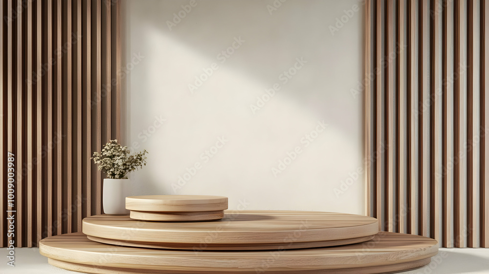 Wooden Podium in Minimalist 3D Interior Design Wooden Podium in Minimalist 3D Interior Design