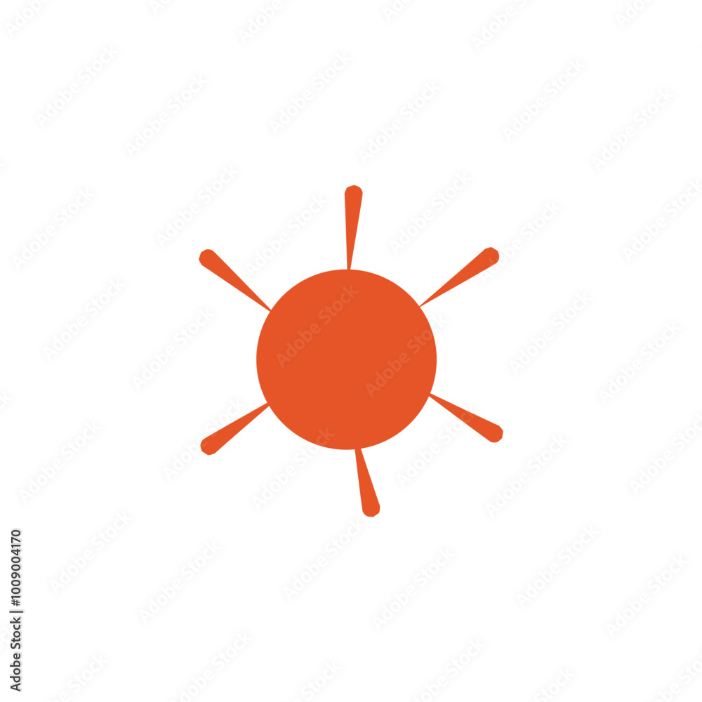 Sun icon in flat color style. Summer weather forecast meteorology weather. Bright colored simple icon illustration. Coloring page graphic design element in flat style Sun icon in flat color style. Summer weather forecast meteorology weather. Bright colored simple icon illustration. Coloring page graphic design element in flat style
