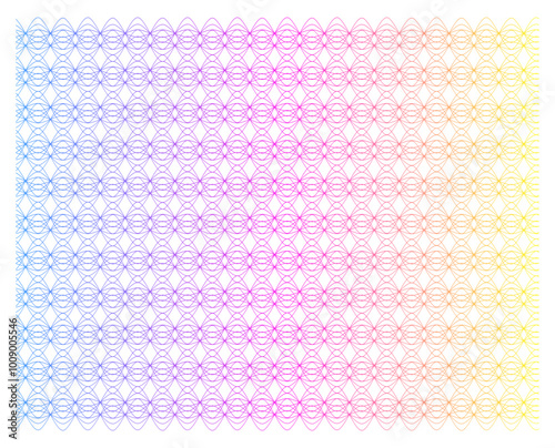 Soft rainbow color. Linear background. Design elements. Polygonal lines. Guilloche. Protective layer for banknotes, diplomas and certificates template. Vector illustration EPS 10 photo