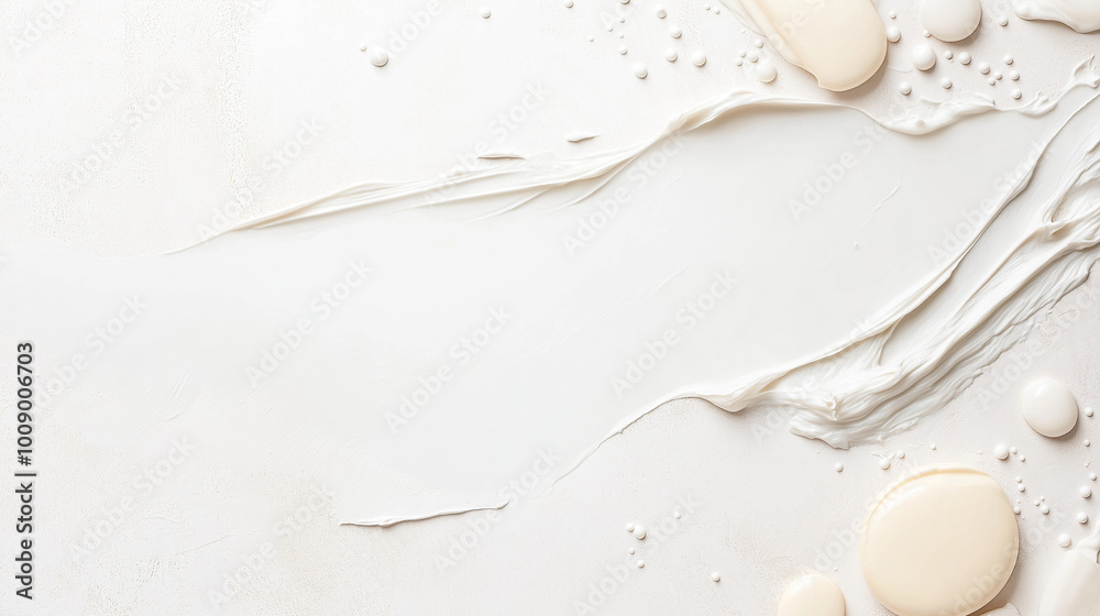 Fototapeta premium Rich, creamy skincare product texture spreading softly, flawless and smooth