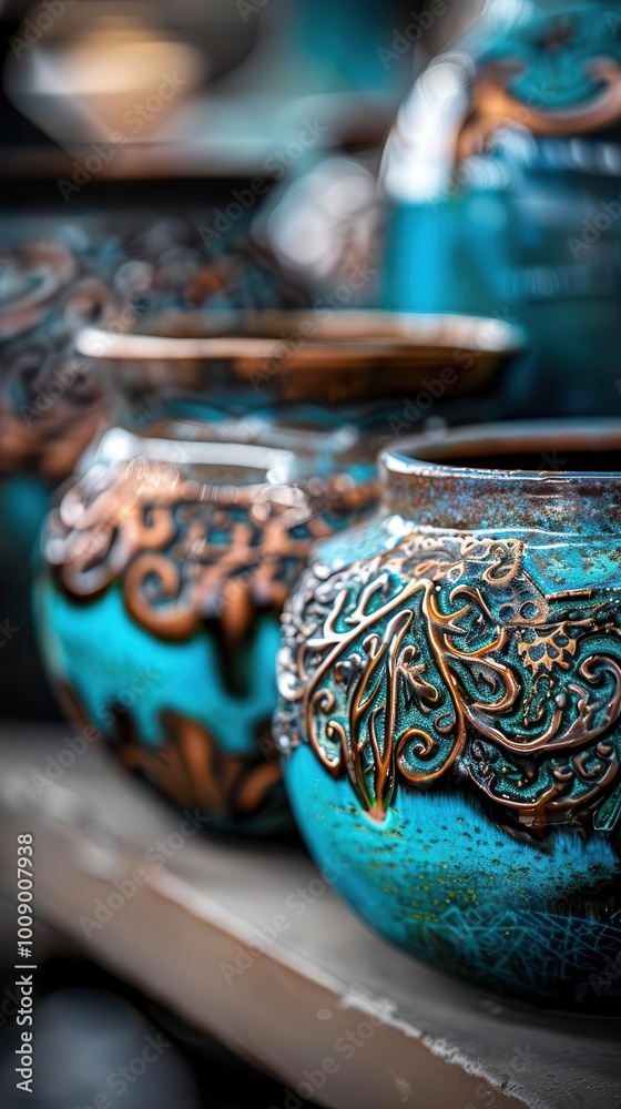Handcrafted pottery with intricate designs, artistic and rustic, Artisan, Soft hues, Photograph, Handmade art Handcrafted pottery with intricate designs, artistic and rustic, Artisan, Soft hues, Photograph, Handmade art