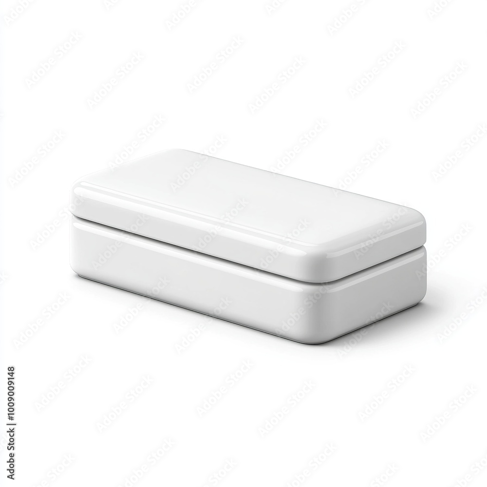 A sleek, white rectangular box with a lid, suitable for storage or organization. A sleek, white rectangular box with a lid, suitable for storage or organization.