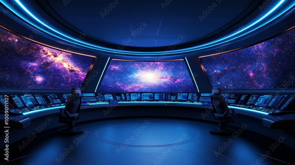Futuristic Spaceship Bridge with Galaxy View Sci Fi Interior Design Futuristic Spaceship Bridge with Galaxy View Sci Fi Interior Design
