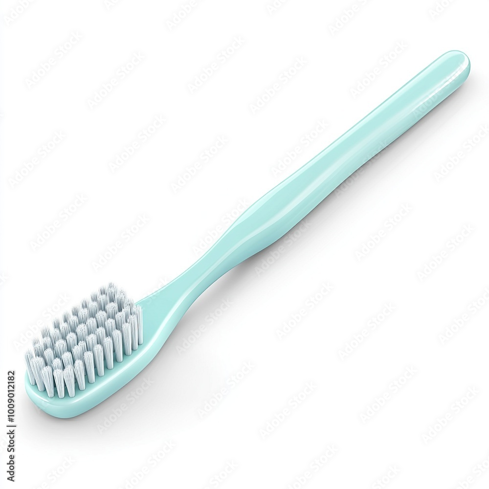 A light blue toothbrush designed for dental hygiene. A light blue toothbrush designed for dental hygiene.