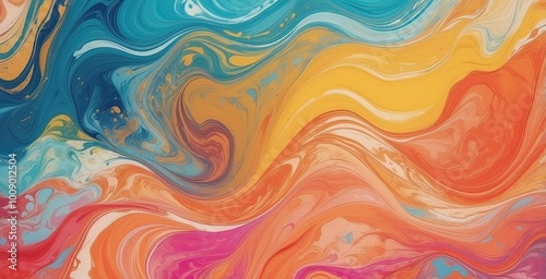 Colorful abstract swirl pattern showcasing vibrant hues, created by ai generated