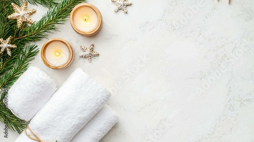 Cozy Spa Retreat with White Towels and Candles for Ultimate Relaxation