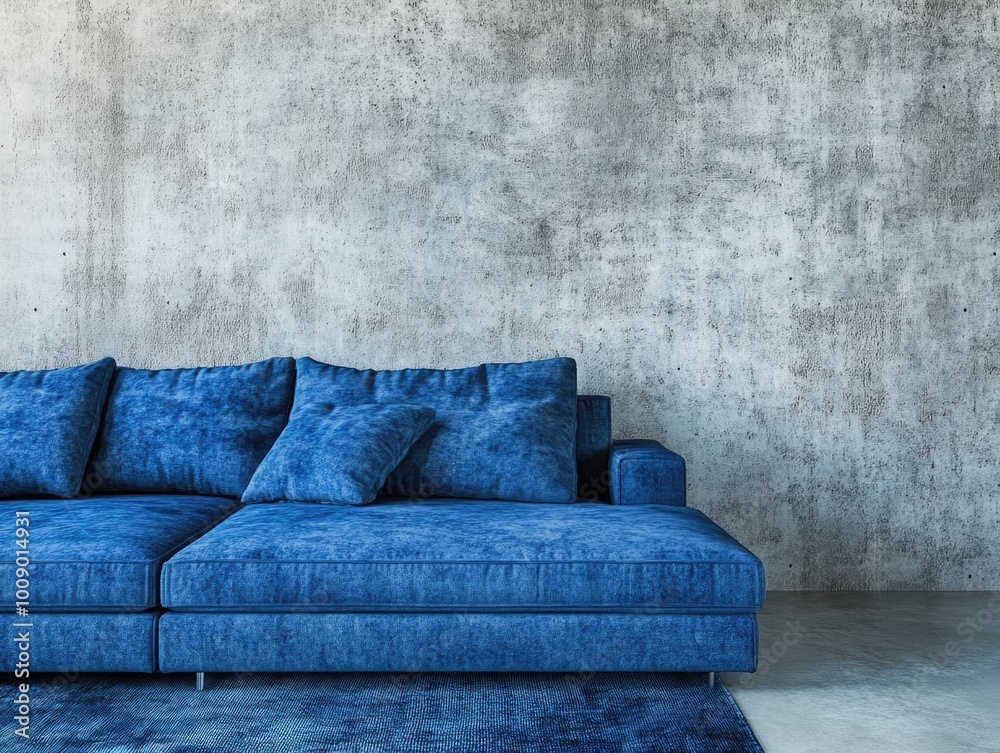 Contemporary Blue Velvet Sofa Contemporary Blue Velvet Sofa