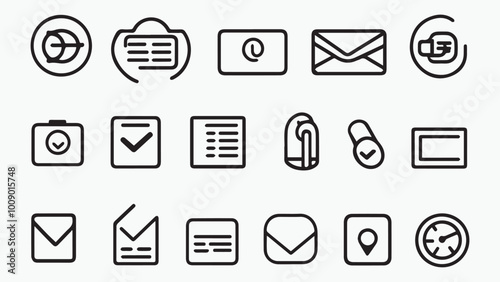 Contact icon set. Thin line Contact icons set. Contact symbols - Phone, mail, fax, info, e-mail, support. vector