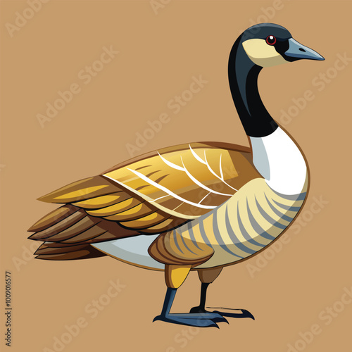 Canadian goose vector art illustration and artwork 